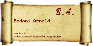 Bodoni Arnold névjegykártya