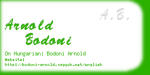 arnold bodoni business card